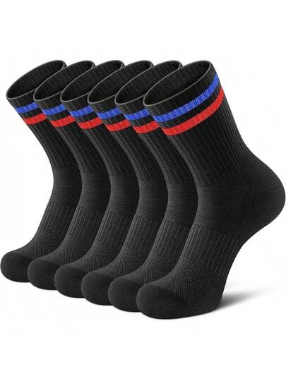 Black With Blue Red Striped-12-14