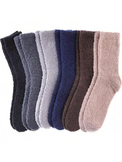 6 Pairs Solid Colors D-Large